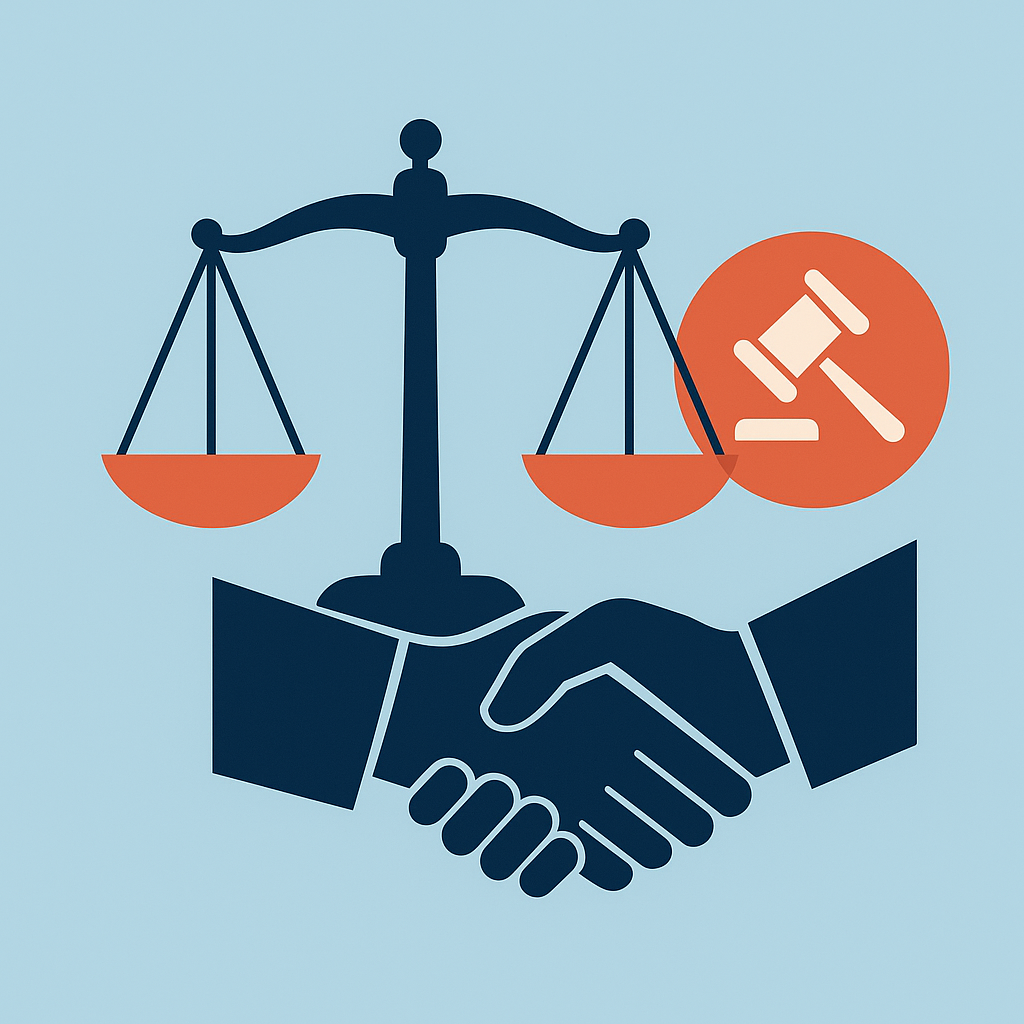 Abstract illustration of legal assistance